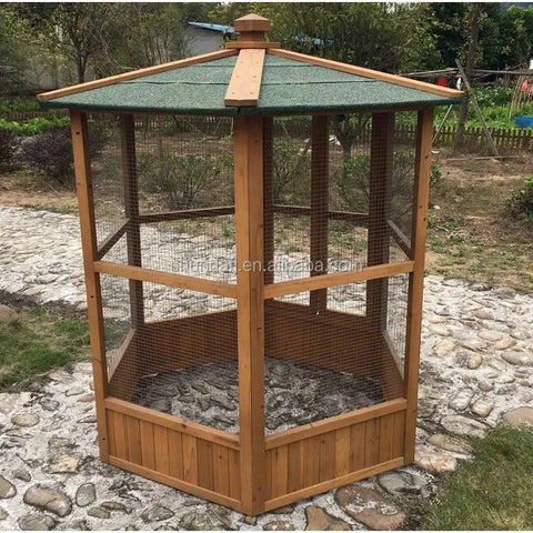 Hexagonal Wooden Aviary